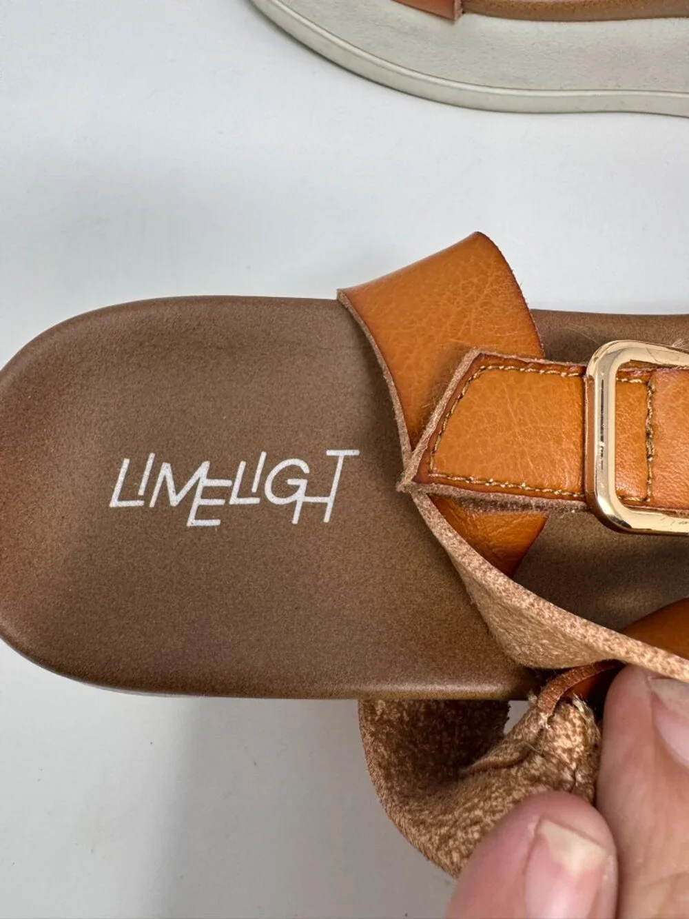 LIMELIGHT GIRLS BROWN STRAPPY SANDALS SIZE 3 (BIG GIRLS)